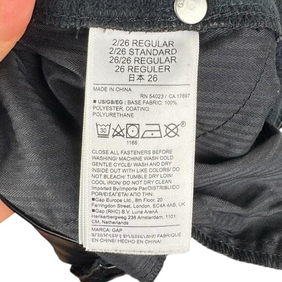 GAP NWT 2 Black Faux Leather Straight Leg Loose Fit High Rise Pants Pockets - Picture 10 of 10